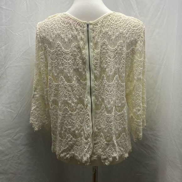 Pookie & Sebastian lace crochet fringe coastal cowgirl top shirt M - Picture 4 of 8